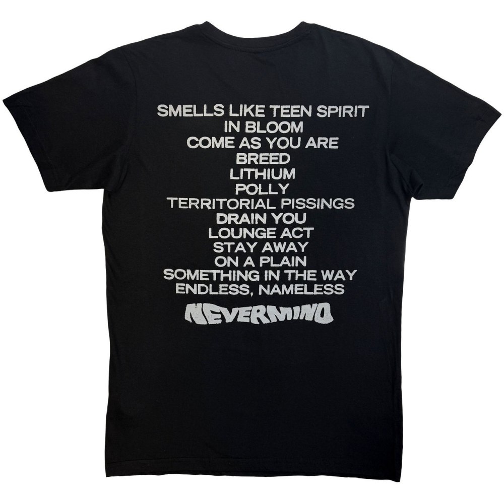 Nirvana - Nevermind Tracklist Mens Tshirt - Black